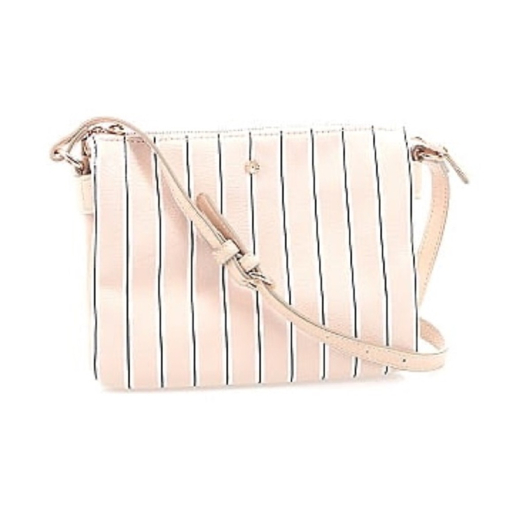 Striped Cream Crossbody Bag